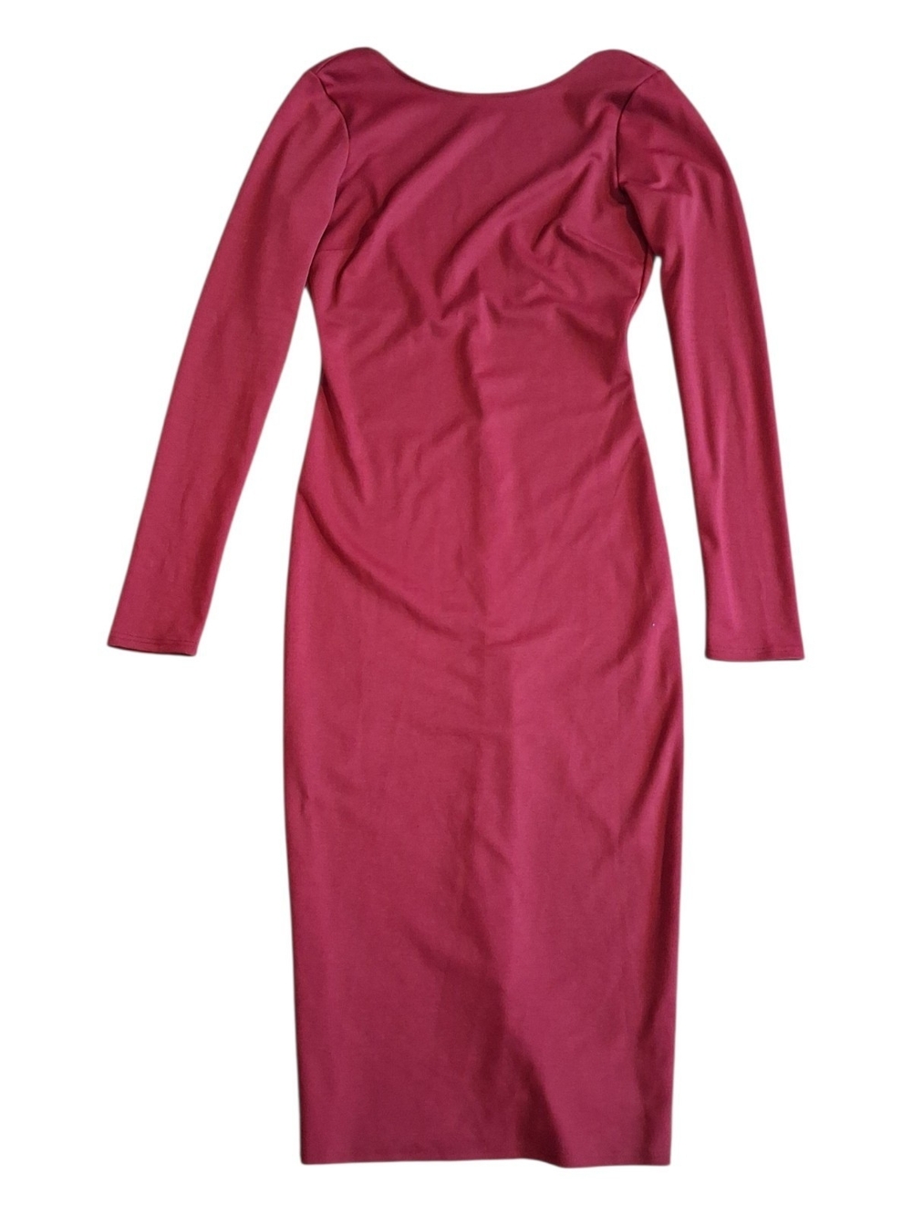 Nasty Gal Long-Sleeve Bodycon Midi Dress - Burgundy
